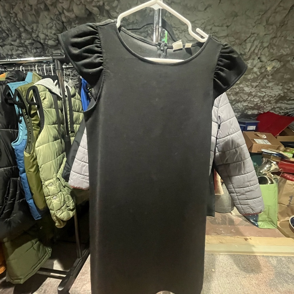 GAP Black Dress with Ruffle Detail